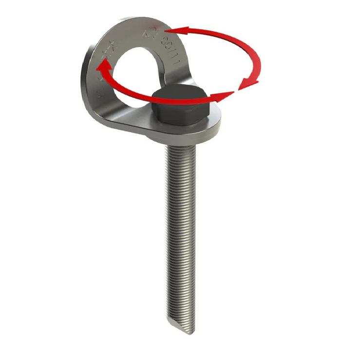 BTS Concrete Anchor Point 360° Swivel Eye Stainless steel 316 Threaded anchor bolt and eye